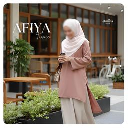 Elmina Hijab - Afiya Tunic Baju Wanita Raton Twill Busui Friendly Rayon Adem Nyaman Size S-XXL