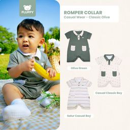 FLUFFY Romper Baby Boy - Casual Wear - 3 - 12 Bulan (Isi 1 Pcs)