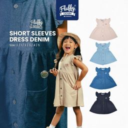 FLUFFY Dress Anak - Pakaian Anak Perempuan - Denim Series - Usia 9 Bulan - 5 Tahun (1Pcs)