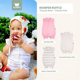 FLUFFY Romper Baby Girl - Casual Wear - Lembut & Standart SNI - 3 Bulan hingga 3 Tahun (Isi 1 Pcs)