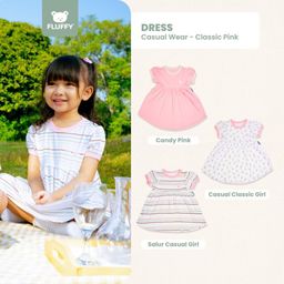 FLUFFY Dress Pendek - Casual Wear - Lembur & Standart SNI - 3 Bulan - 3 Tahun (Isi 1 Setel)