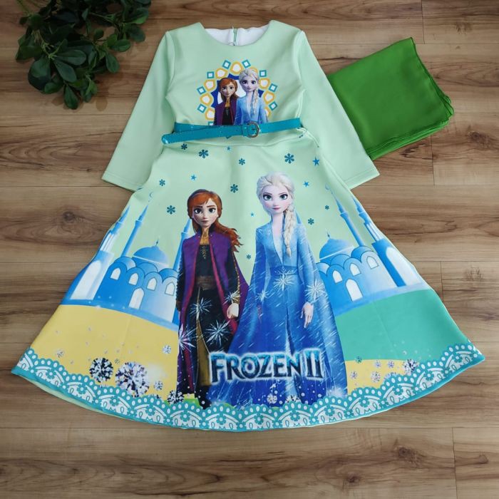 Gamis Anak perempuan MonsterKids/ gamis Frozen / setelan gamis anak perempuan