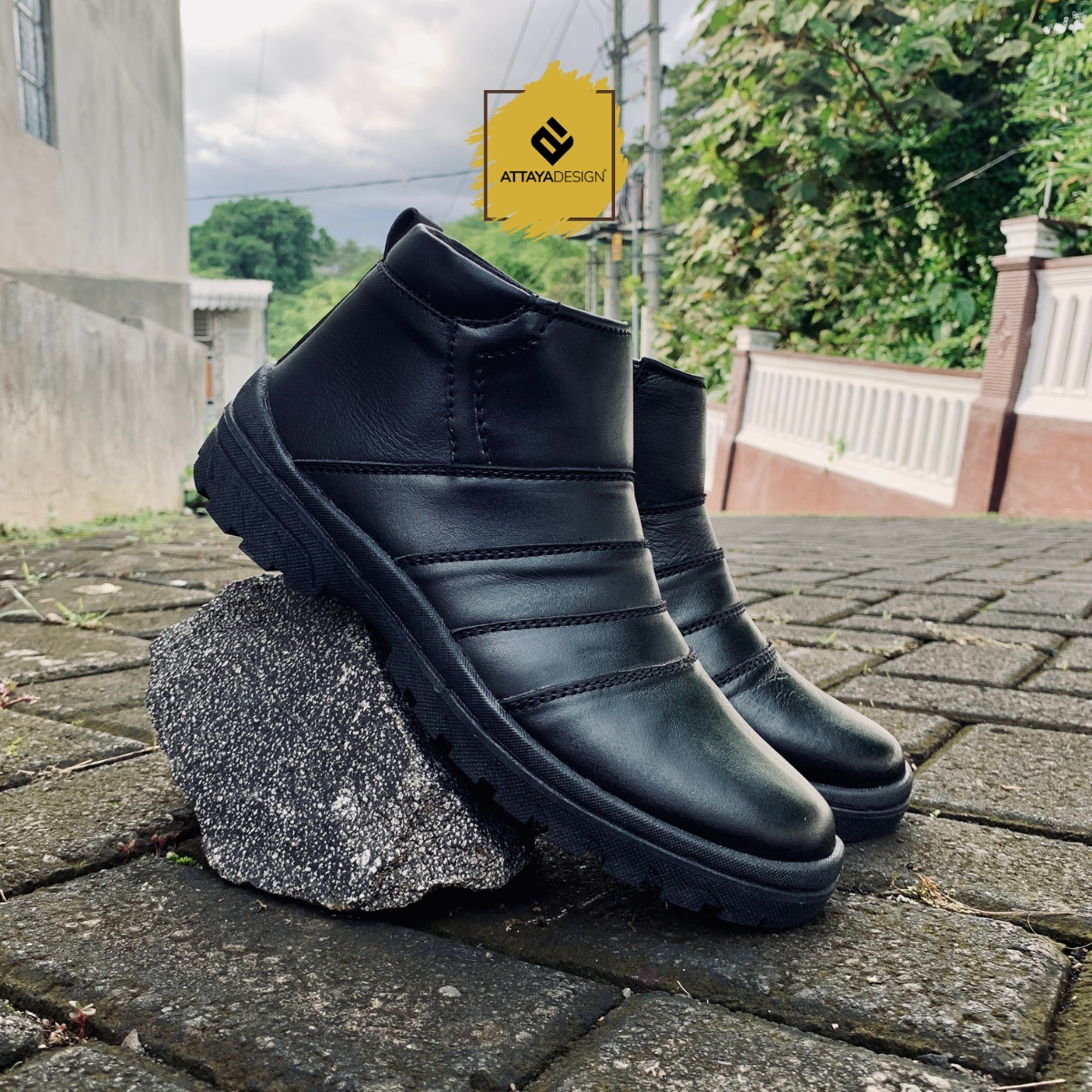 Sepatu Boots Pria Kulit Asli RS