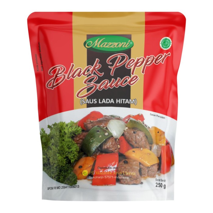 Mazzoni Saos Lada Hitam 250 Gram Saus Blackpepper