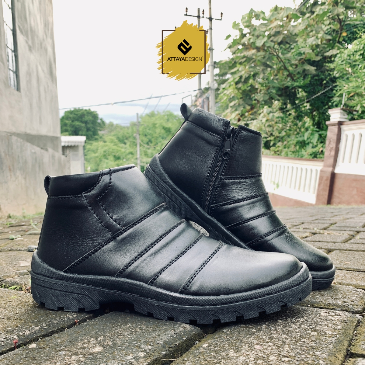 Sepatu Boots Pria Kulit Asli RS