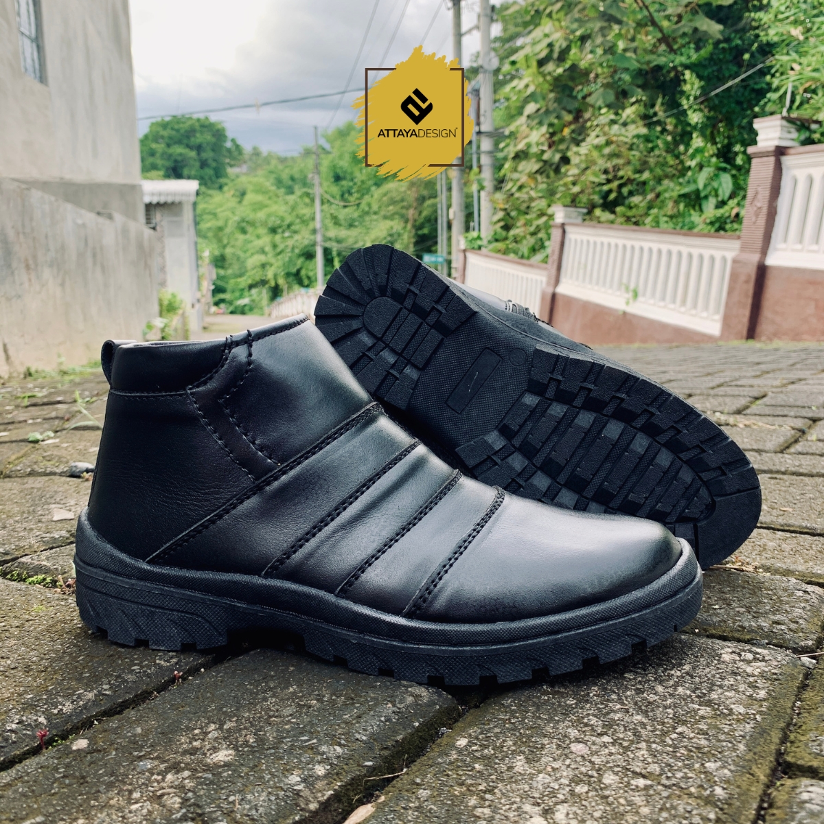 Sepatu Boots Pria Kulit Asli RS