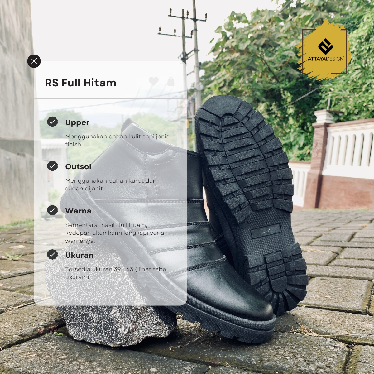 Sepatu Boots Pria Kulit Asli RS