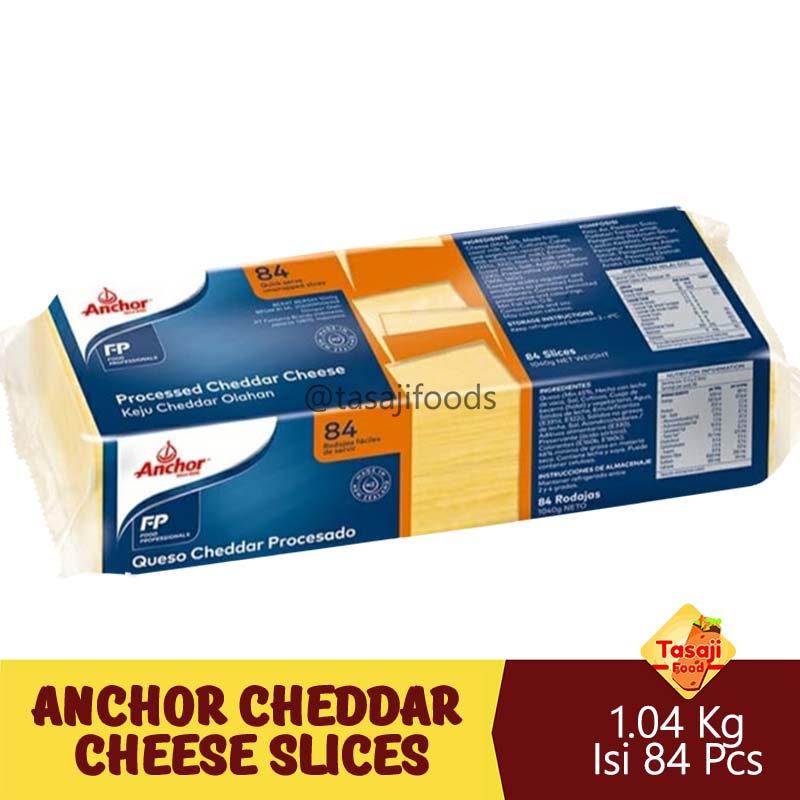 Anchor Prochessed Cheddar Cheese Slices Isi 84 Pcs Keju
