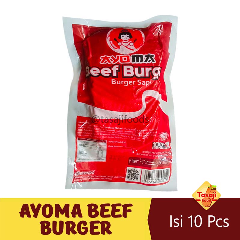 Ayoma Beef Burger 250 Gram Isi 10 Pcs