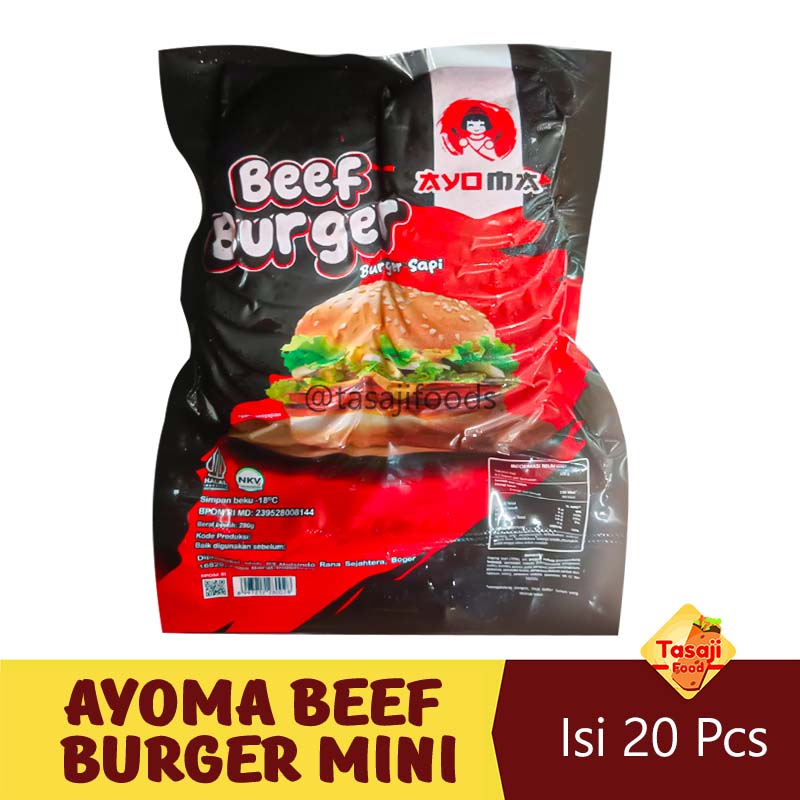 Ayoma Beef Burger Mini 280 Gram Isi 20 Pcs
