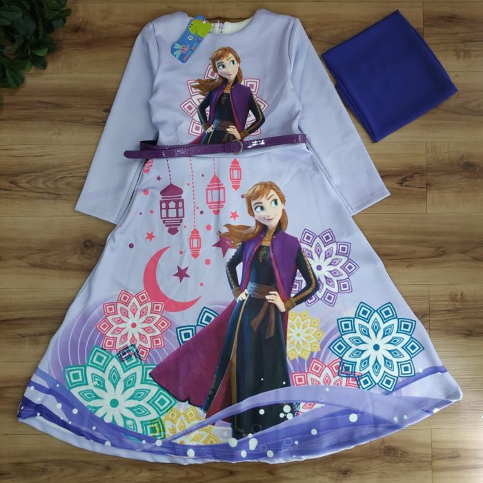 Gamis Anak perempuan MonsterKids/ gamis Frozen / setelan gamis anak perempuan