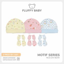 FLUFFY Bundling Topi Dan Sarung Tangan Kaki Unicorn (Isi 3Pasang) TSTK3 UMB NEWBORN