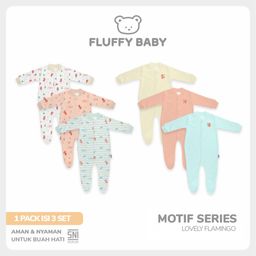FLUFFY Sleepsuit Flamingo (Isi 3Pcs) KDSK FSB SML