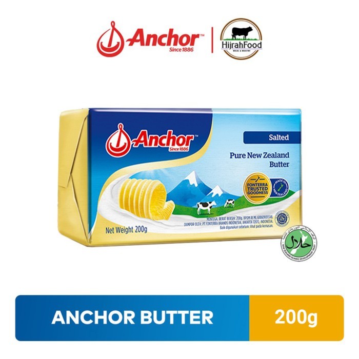 Anchor Pure Butter Salted 200 Gram Asin New Zealand