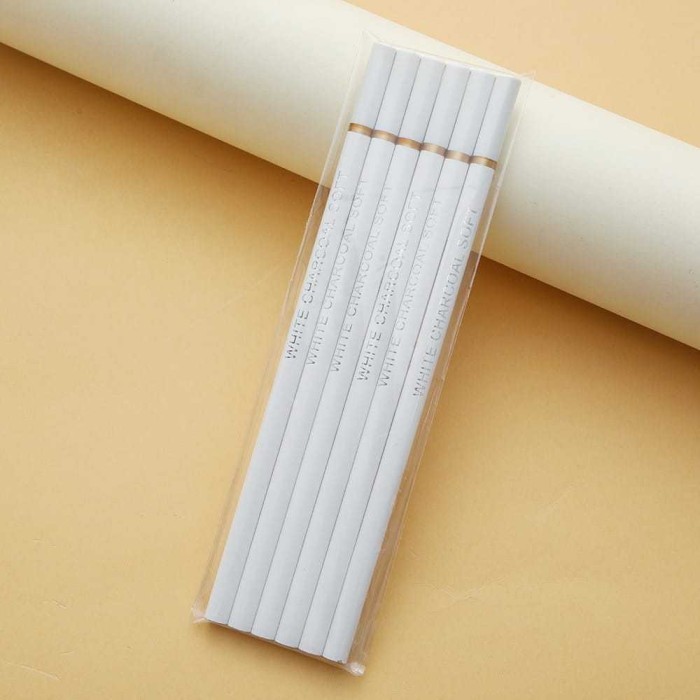 White Charcoal Pencil Soft / Pensil Arang / Pensil Gambar Putih