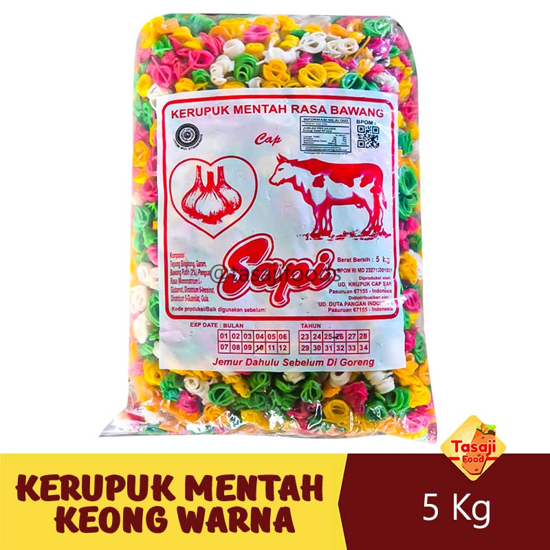 Kerupuk Keong Warna Besar 5 Kg Kerupuk Mentah
