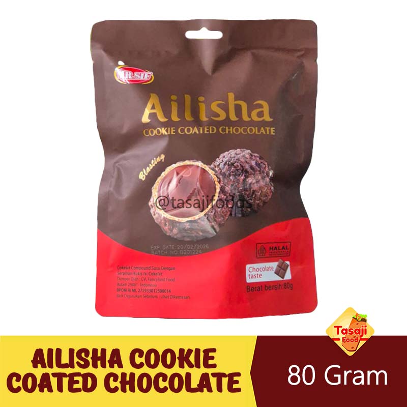 MR.SIF Ailisha Cookie Coated Chocolate 80g Chocolate Taste