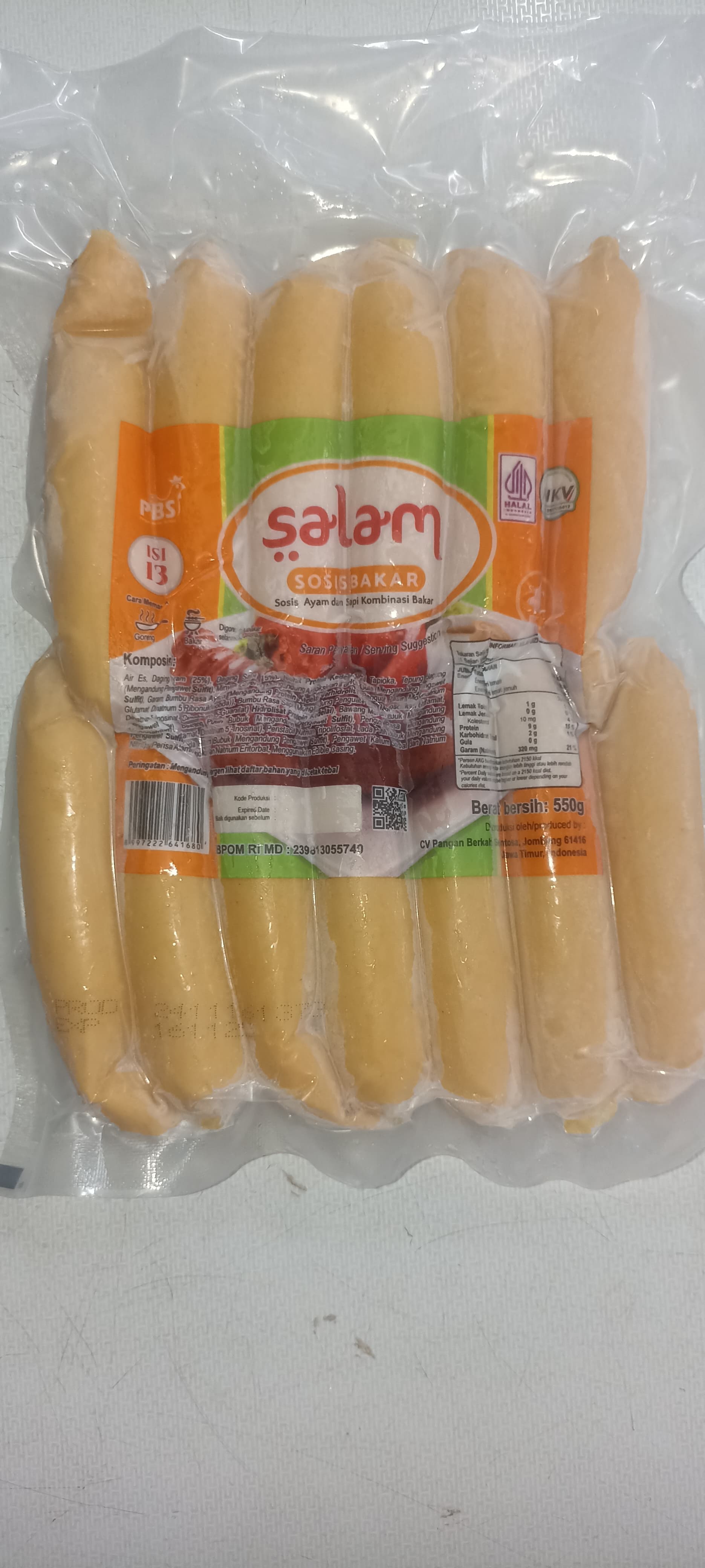 Salam Sosis Bakar Mini 500 Gram Isi 13 pcs