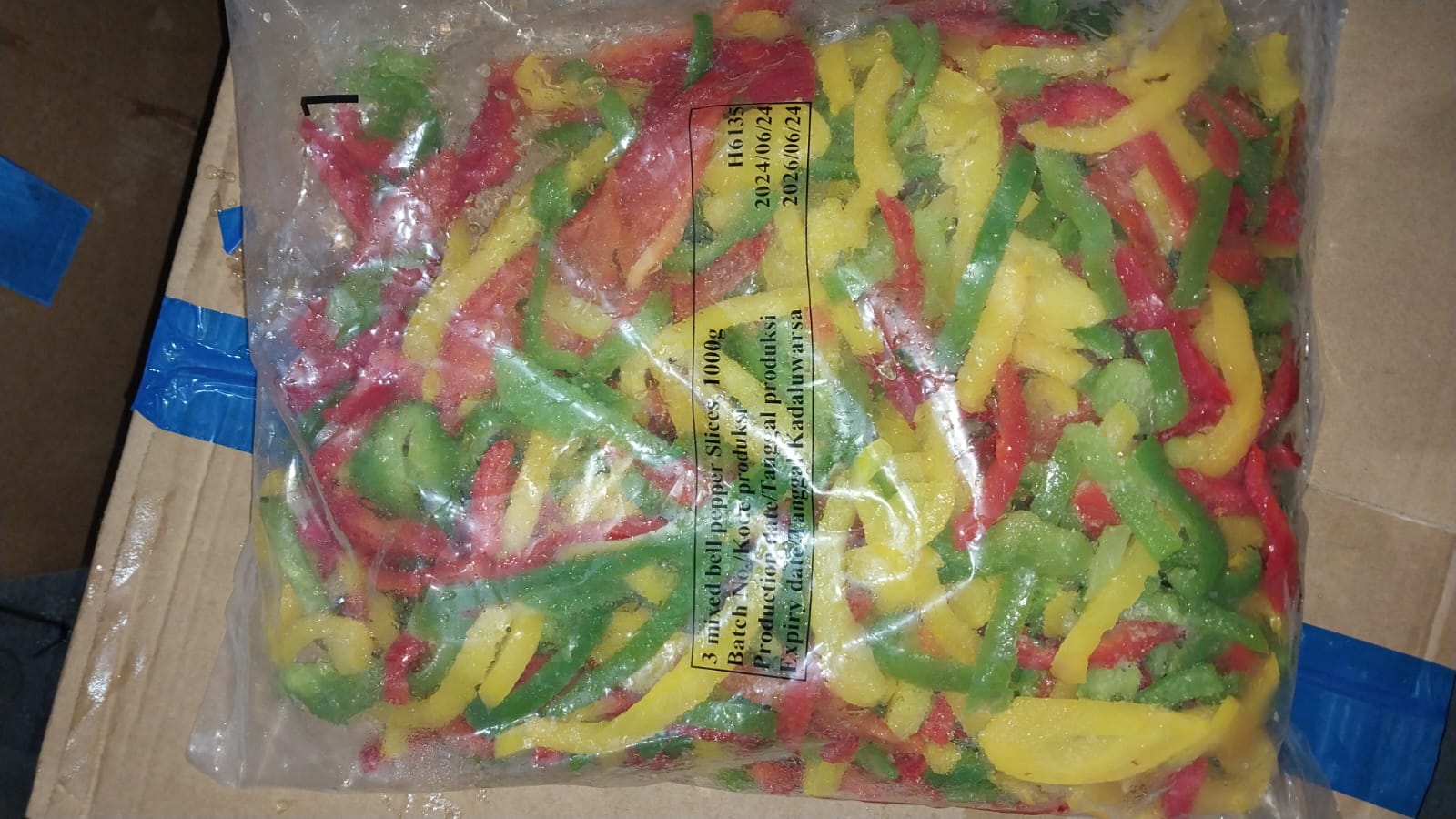 Sayur Paprika Slice Mix Kemasan  1 Kg Frozen
