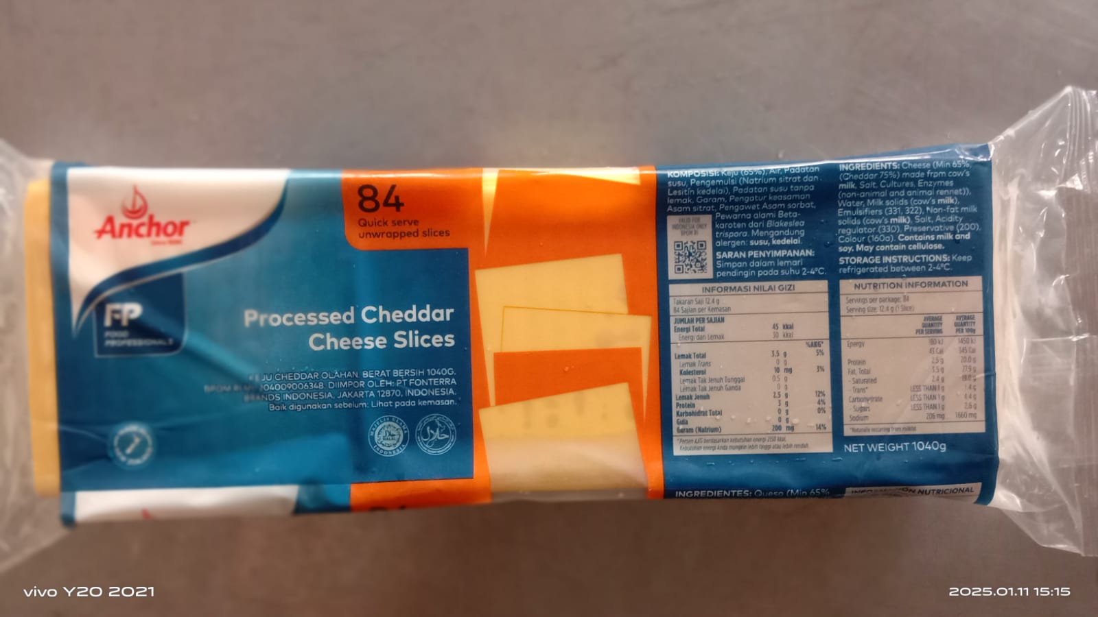 Anchor Prochessed Cheddar Cheese Slices Isi 84 Pcs Keju