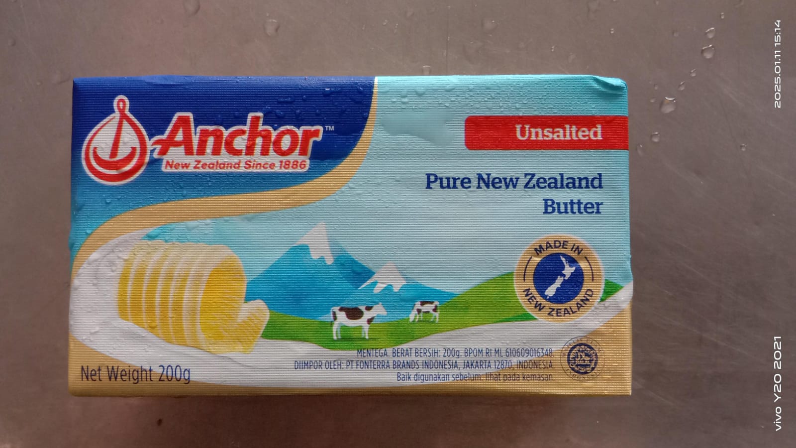Anchor Pure Butter Unsalted New Zeland 200 Gram