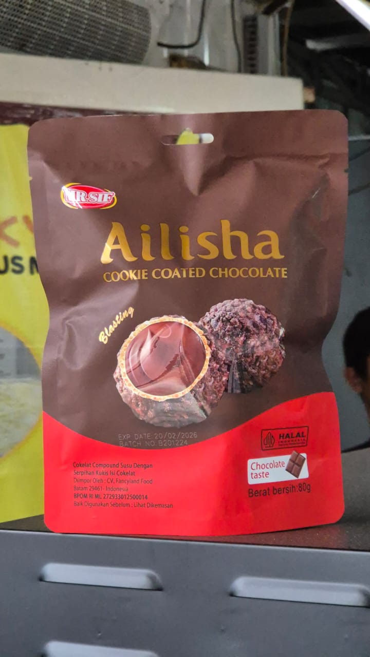 MR.SIF Ailisha Cookie Coated Chocolate 80g Chocolate Taste