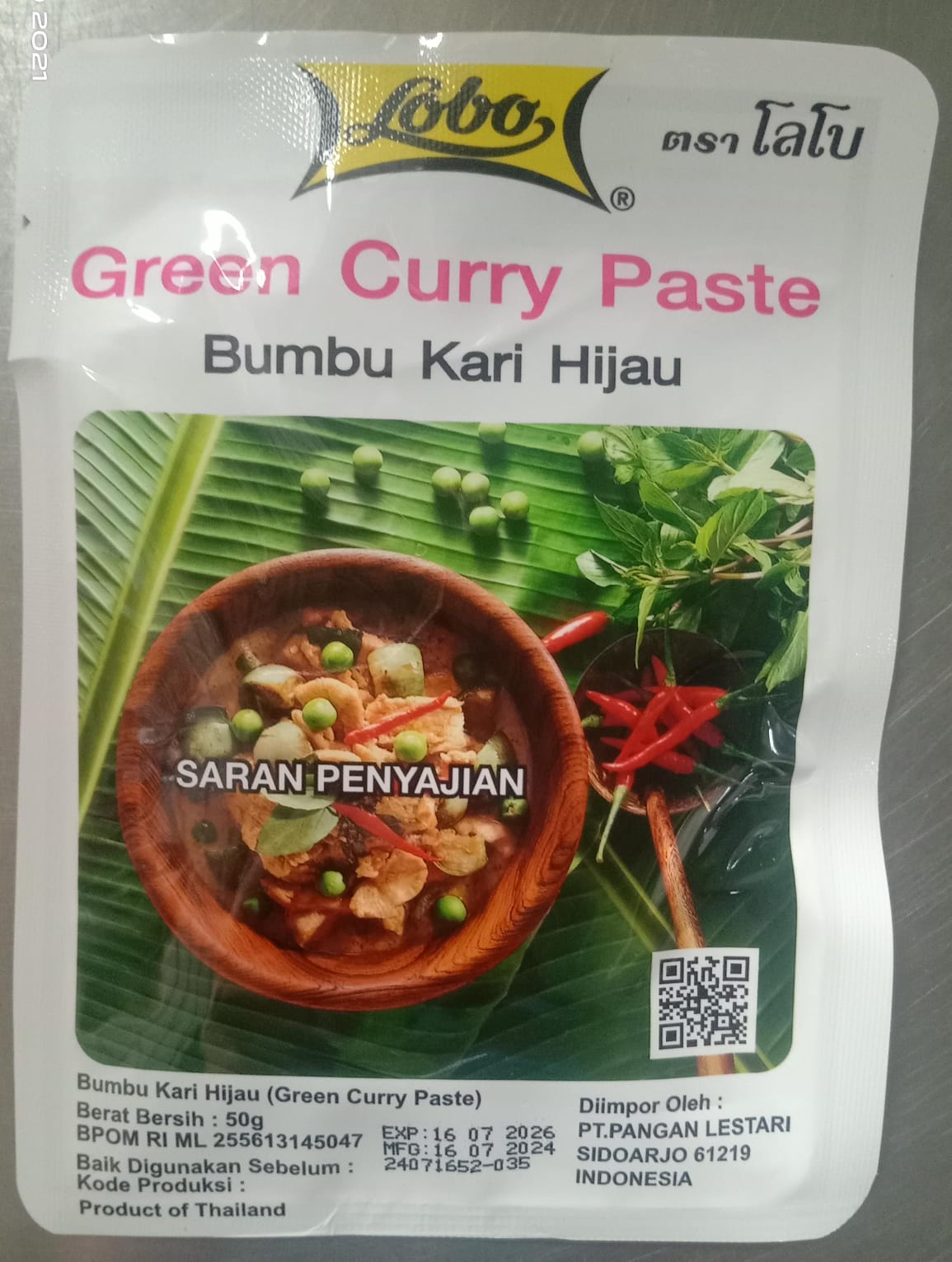 Lobo Bumbu Kari Hijau 50 gr Green Curry Paste