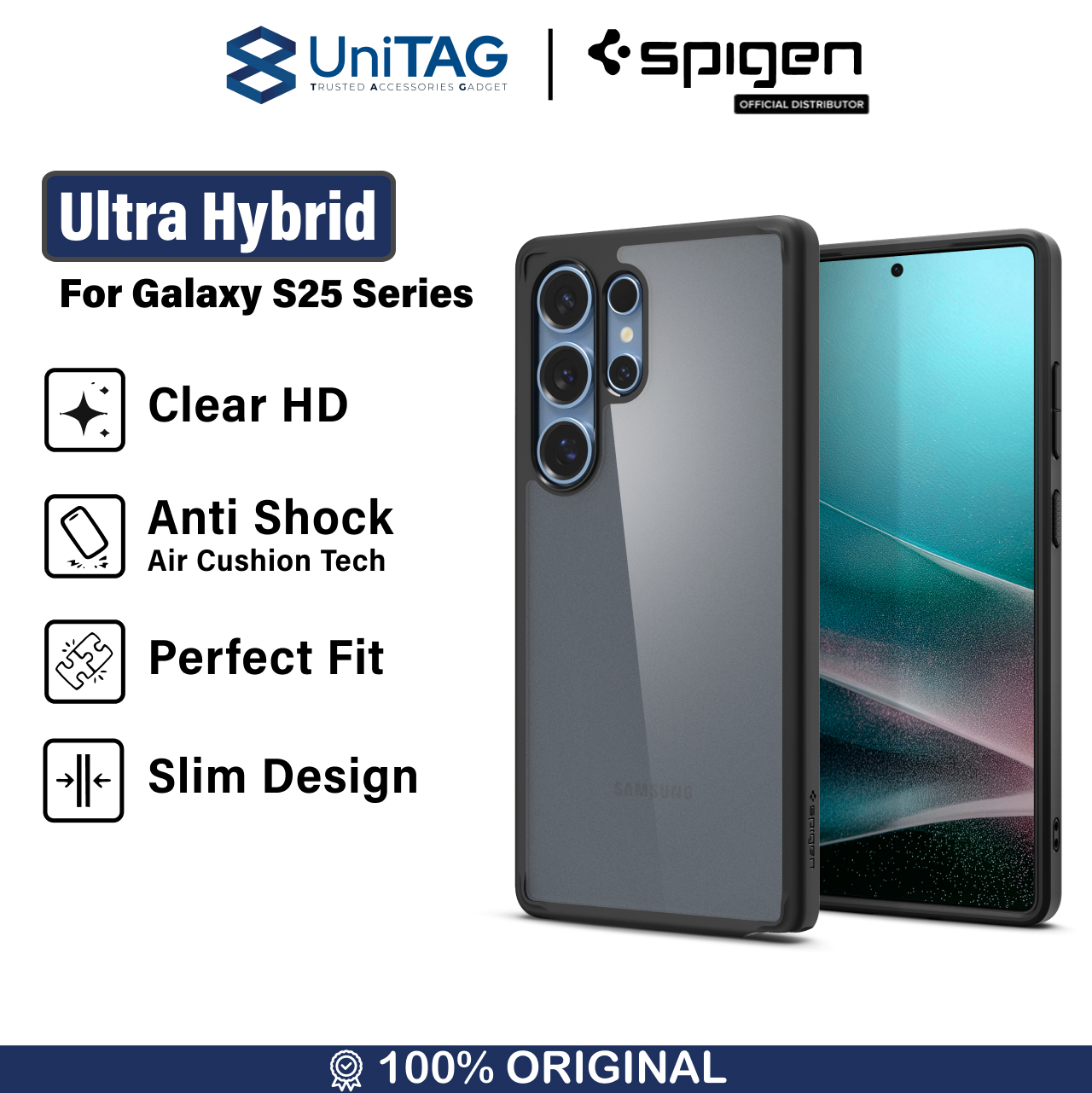 Spigen Galaxy S25 Ultra Case Ultra Hybrid - Frost Black ACS08962