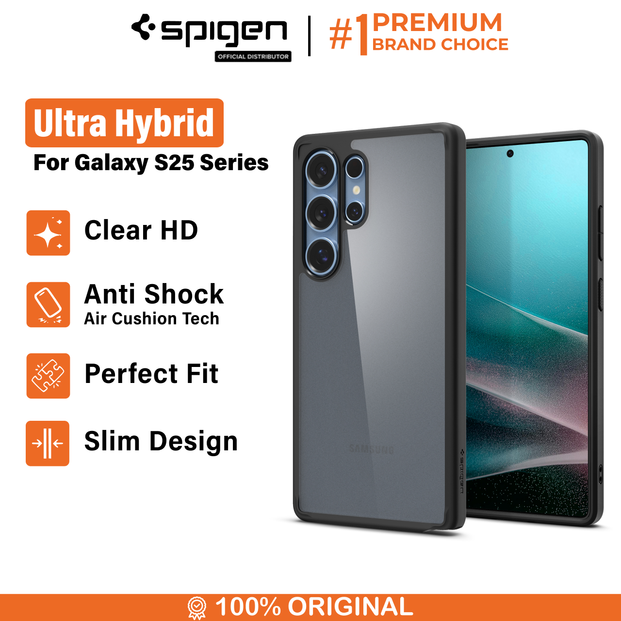 Spigen Galaxy S25 Plus Case Ultra Hybrid - Frost Black ACS08986