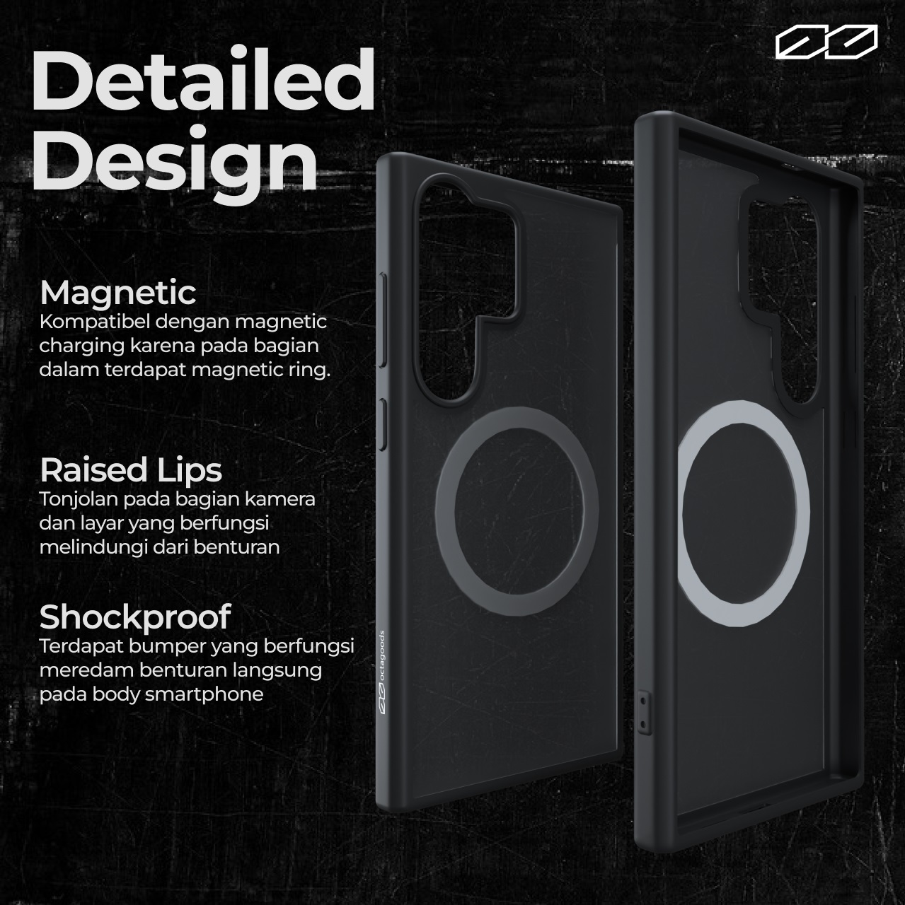 Case Samsung Galaxy S24 Ultra Plus Octagoods Hybrid V2 MagSafe Casing