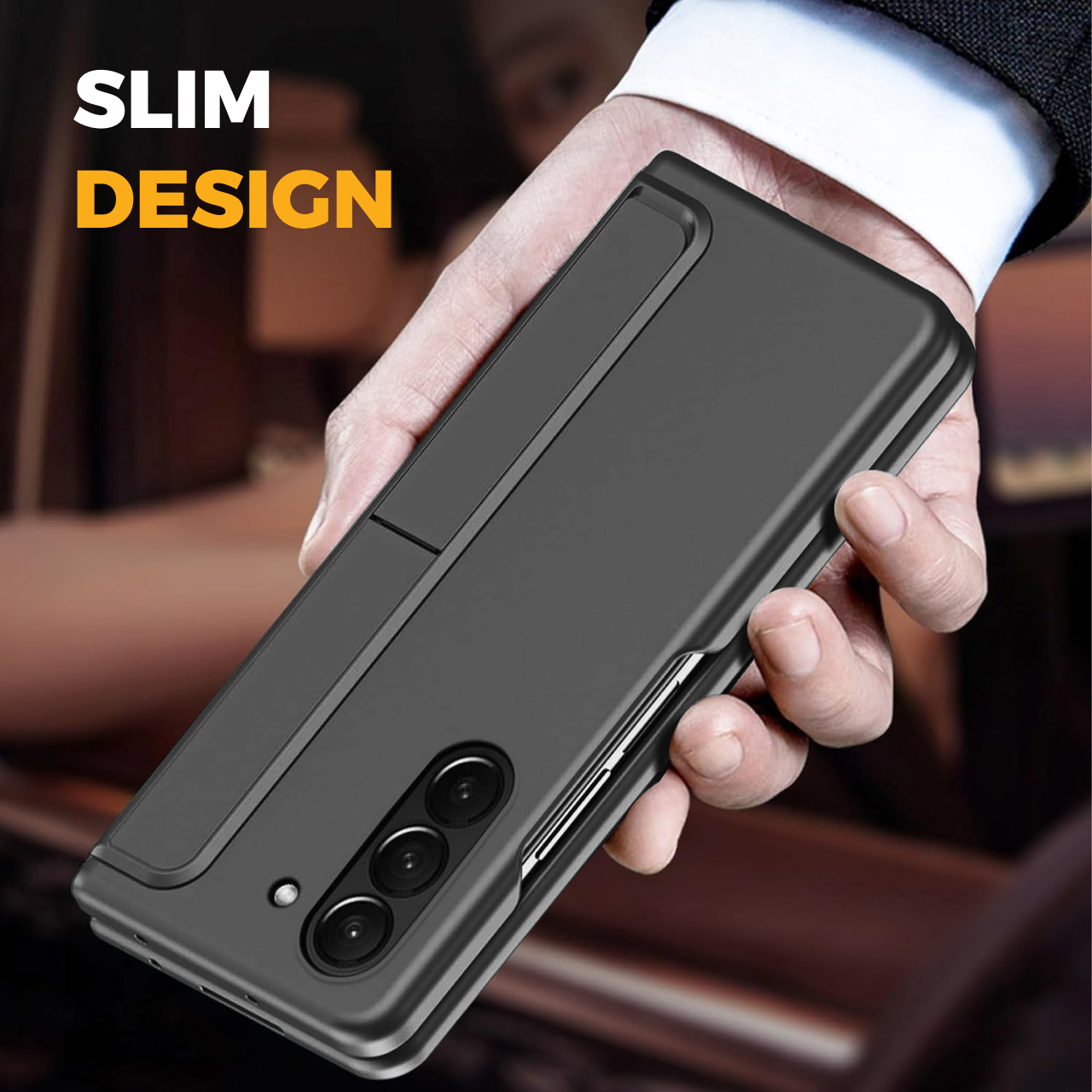 Octagoods Galaxy Z Fold 6 Case Stand or Pen Slot Slim - Black SX10582