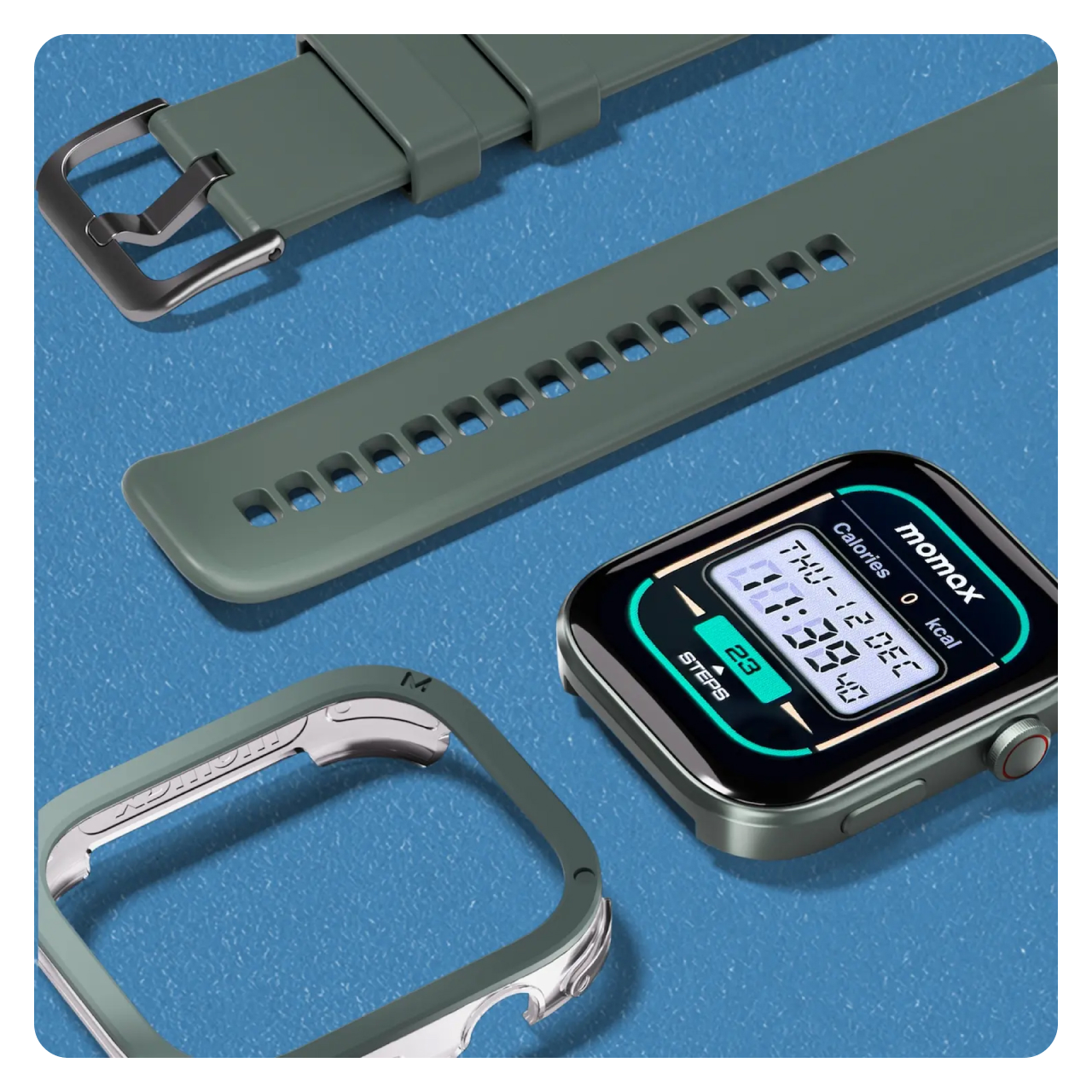 Momax Smart Watch 1-Wear+ - Blue SW3SB