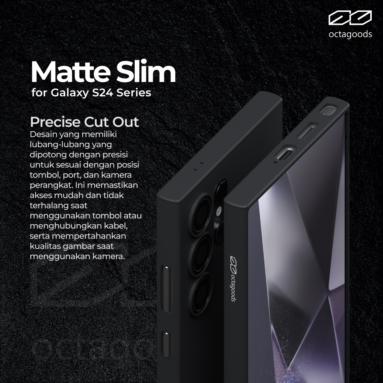 Case Samsung Galaxy S24 Ultra Plus Octagoods Matte Slim Hardcase Cover