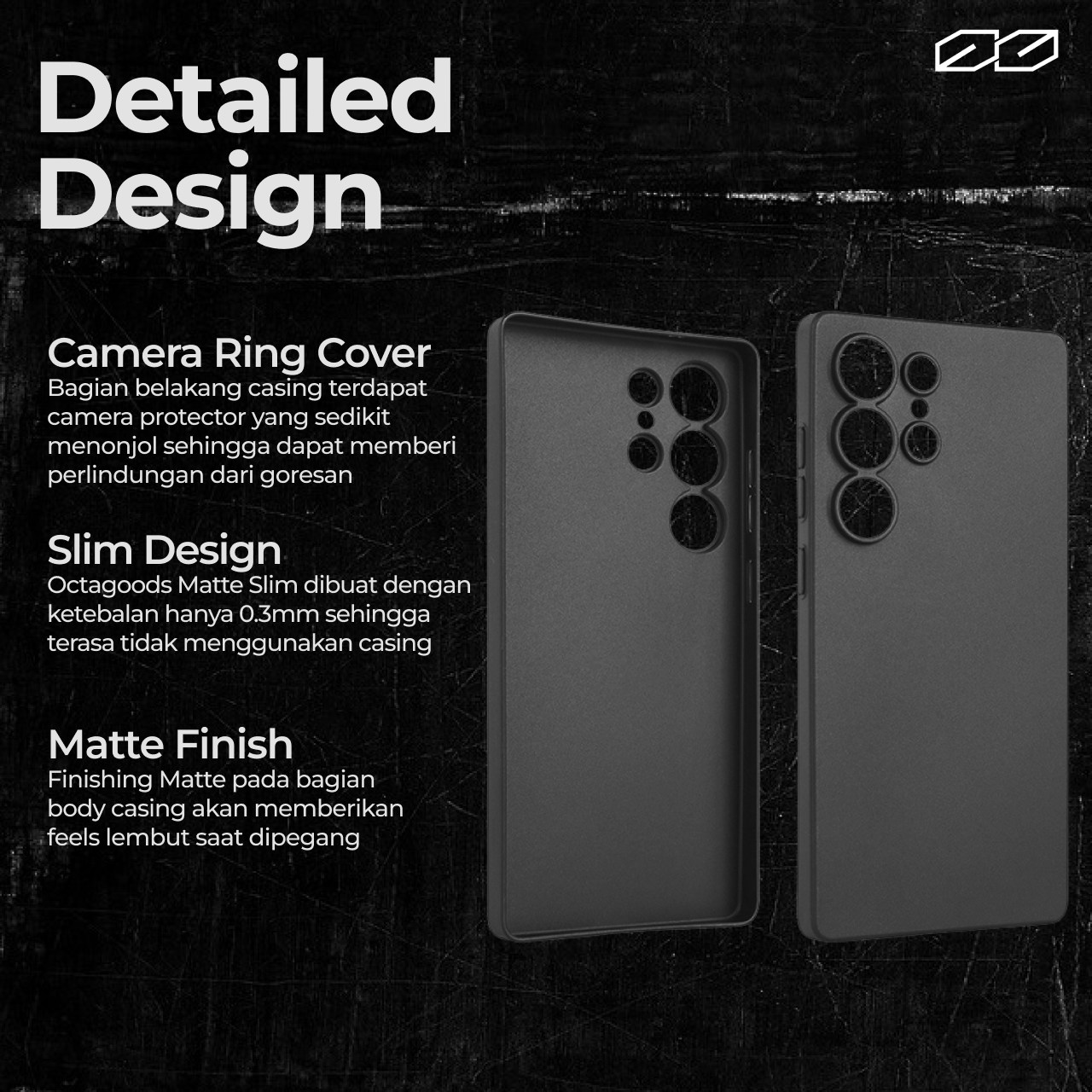 Octagoods Galaxy S25 Ultra Case Matte Slim - Black CB33210