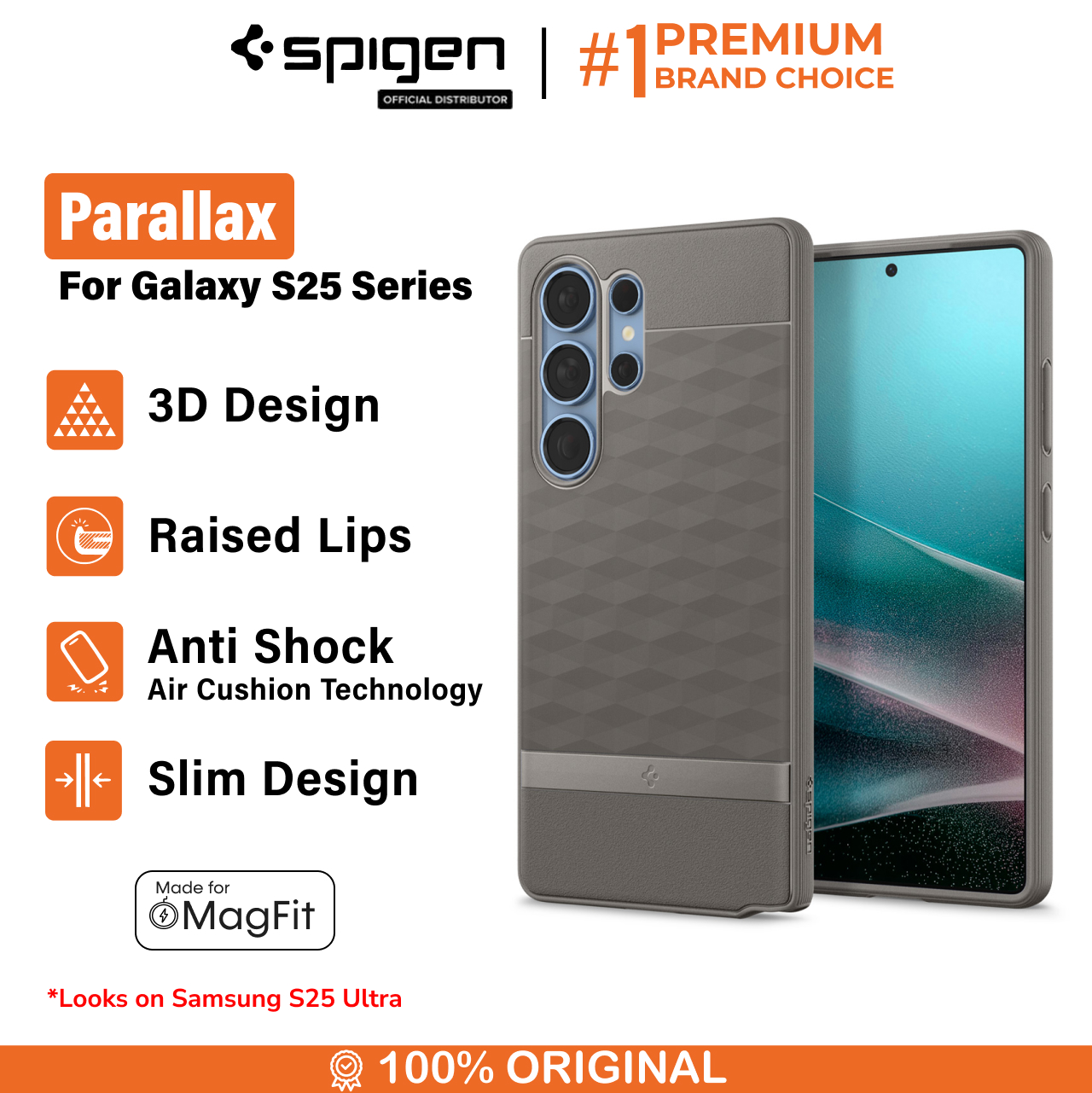 Spigen Galaxy S25 Ultra Case Magsafe Parallax MagFit - Ash Gray ACS09055