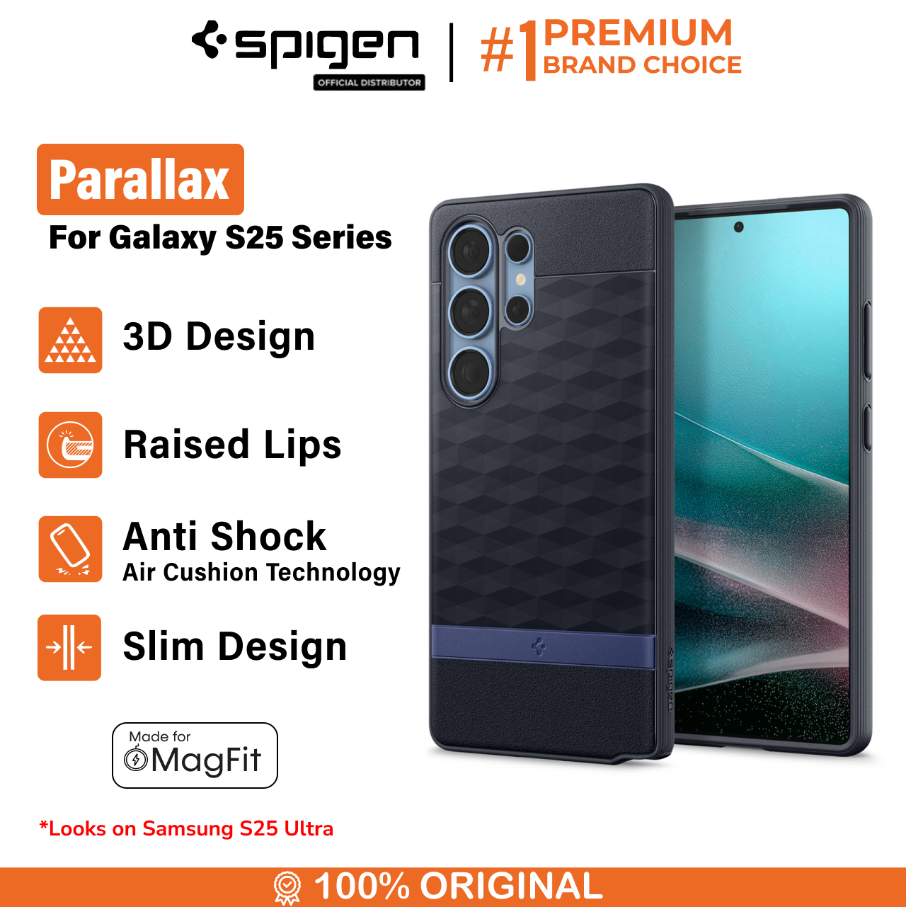 Spigen Galaxy S25 Plus Case Magsafe Parallax MagFit - Navy Violet ACS09061