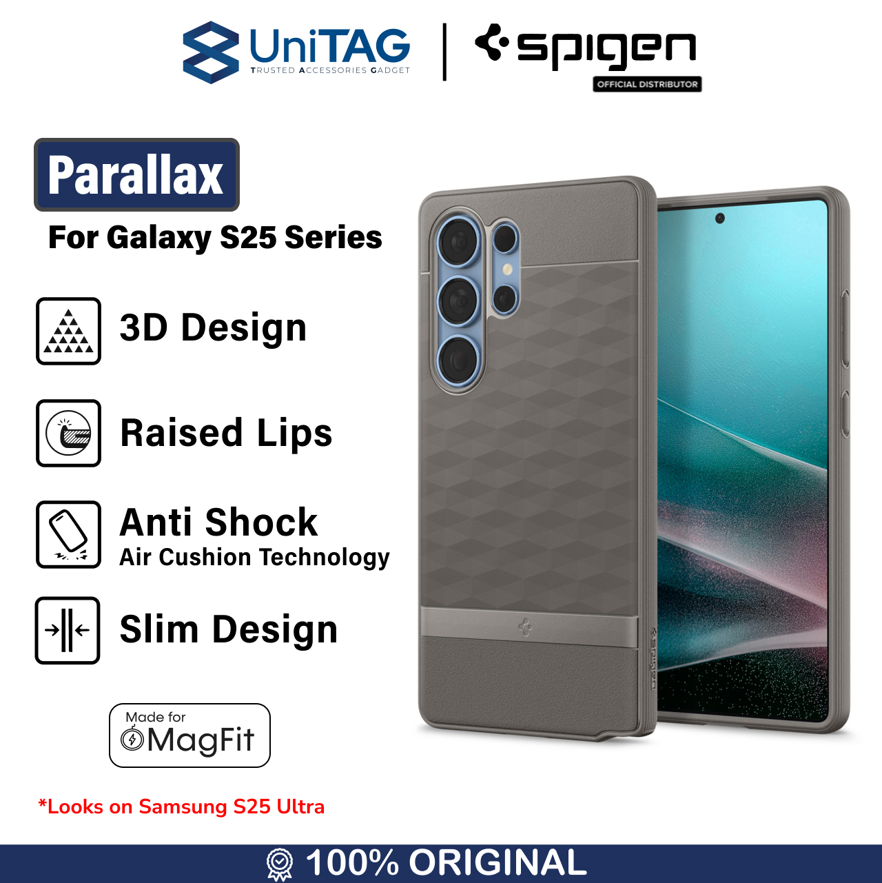Spigen Galaxy S25 Ultra Case Magsafe Parallax MagFit - Ash Gray ACS09055