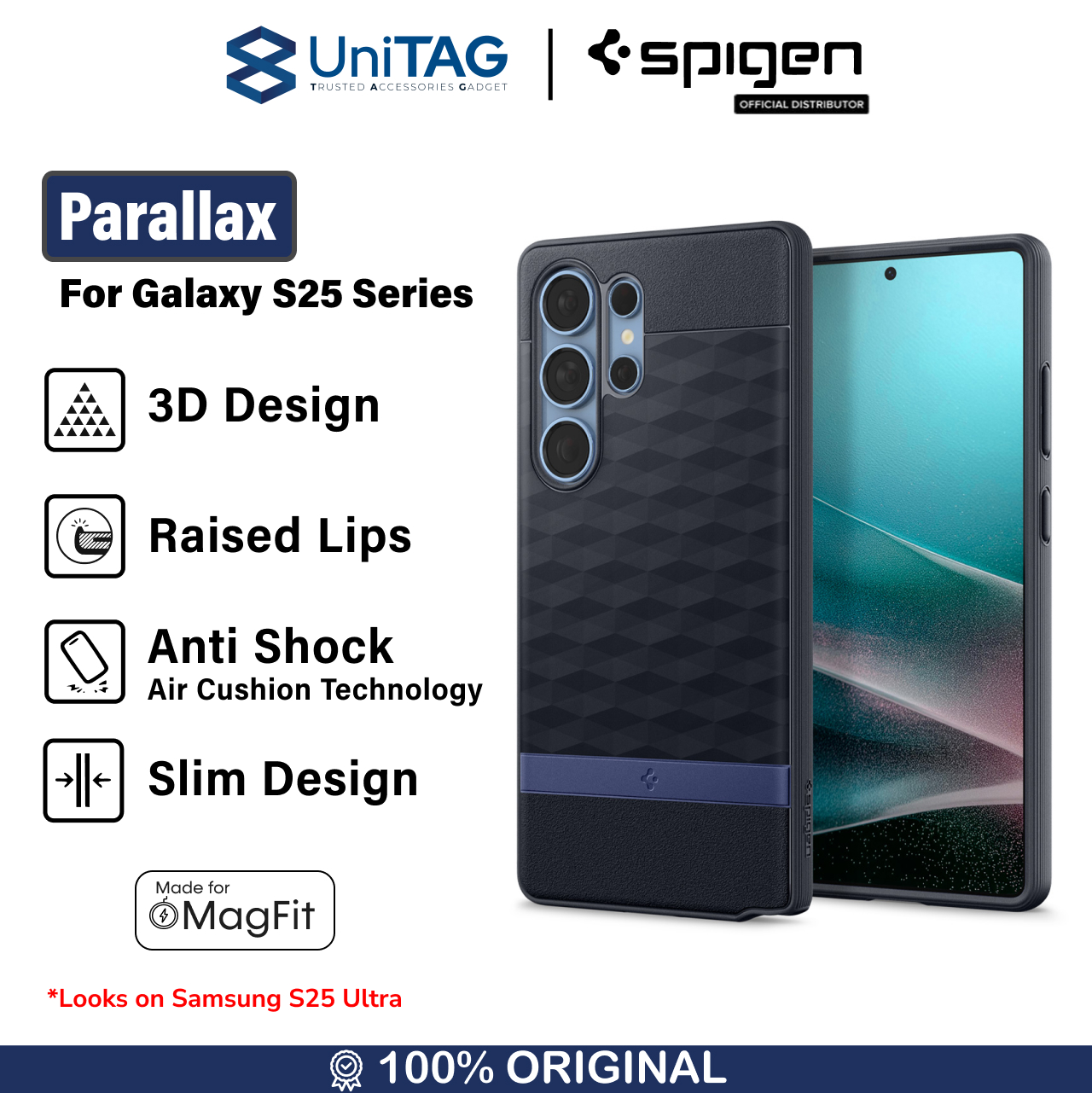 Spigen Galaxy S25 Plus Case Magsafe Parallax MagFit - Navy Violet ACS09061