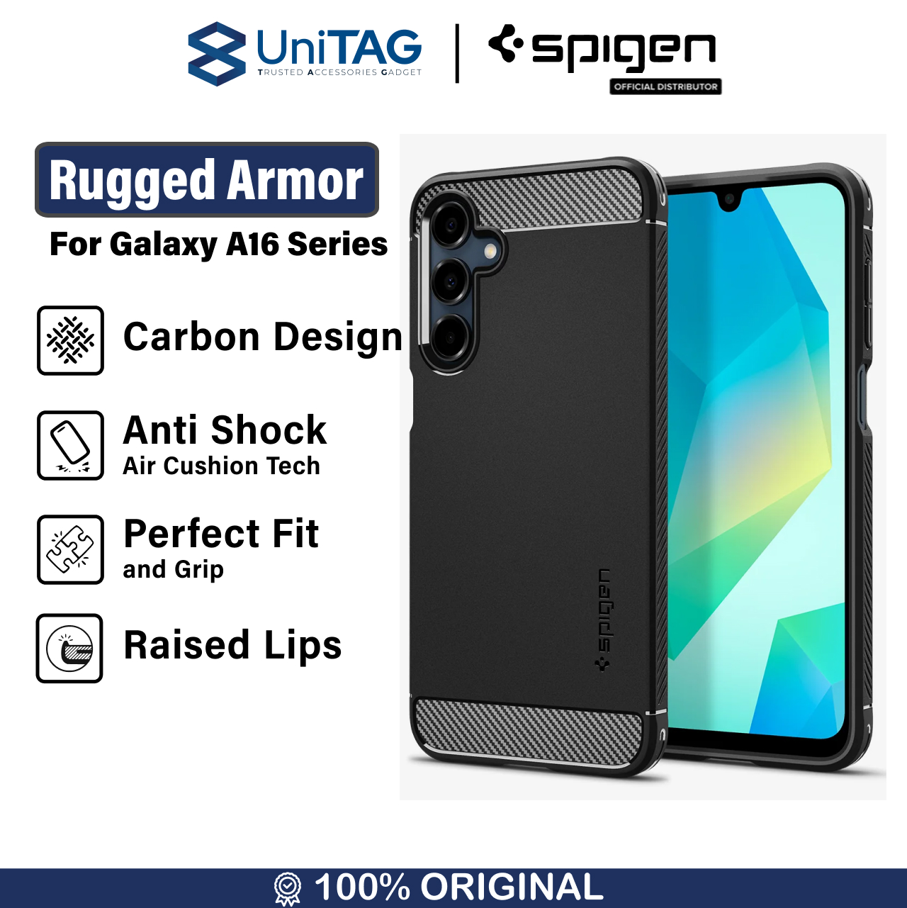 Spigen Galaxy A16 / A16 5G Case Rugged Armor - Matte Black ACS08891