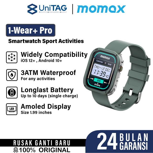 Momax Smart Watch 1-Wear+ - Green SW3SG