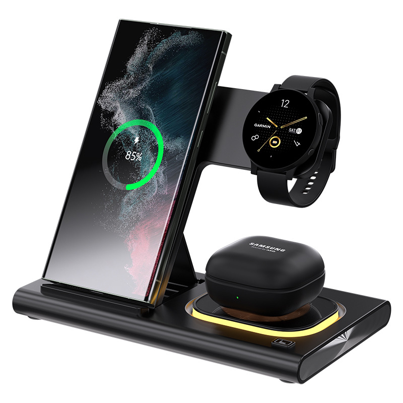 Charger Wireless 3 in 1 Magnetik Fast Charging 18W Samsung Iphone | 3 in 1 Magnetic Wireless Charger 18W