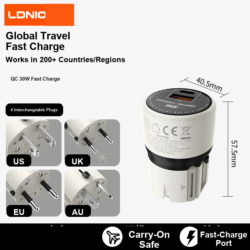 Charger GaN PD Fast Charging 30W/45W USB-C dengan Kabel | GaN PD Fast Charger 30W/45W USB-C with Cable