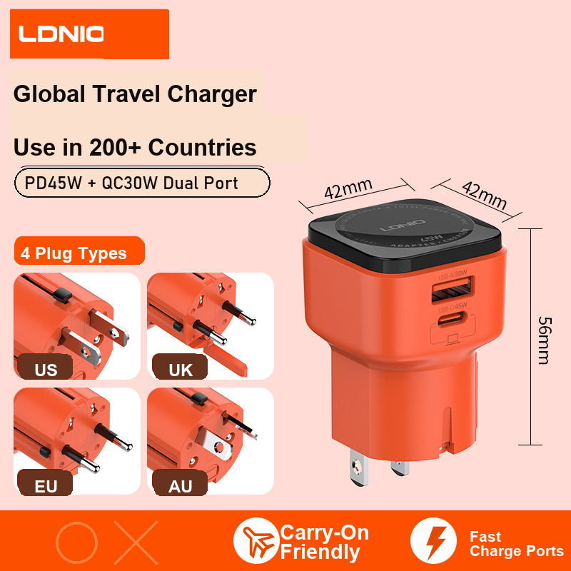 Charger GaN PD Fast Charging 30W/45W USB-C dengan Kabel | GaN PD Fast Charger 30W/45W USB-C with Cable
