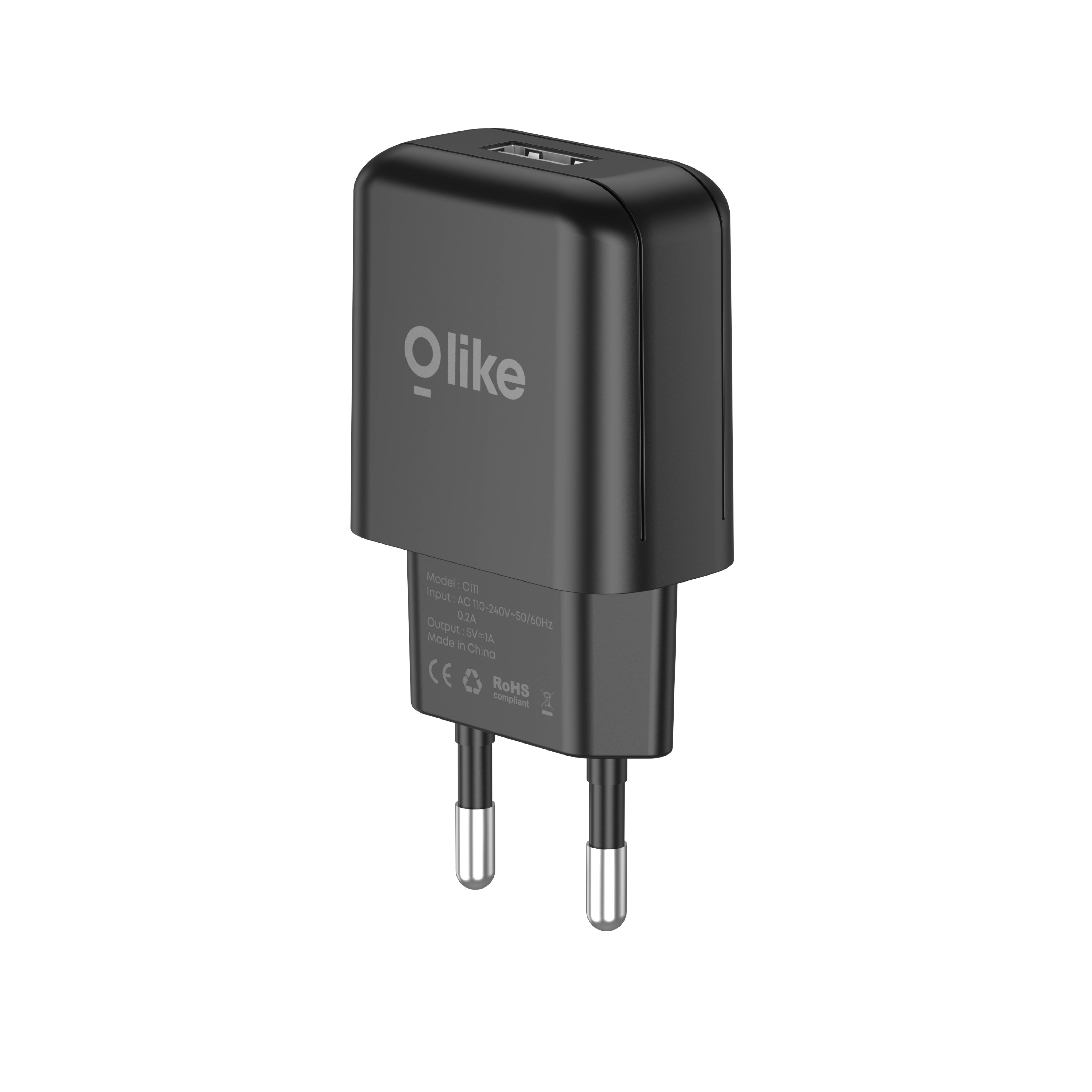 Olike C111 Adaptor Charger 5W Putih/Hitam | Olike C111 5W Charger Adapter White/Black