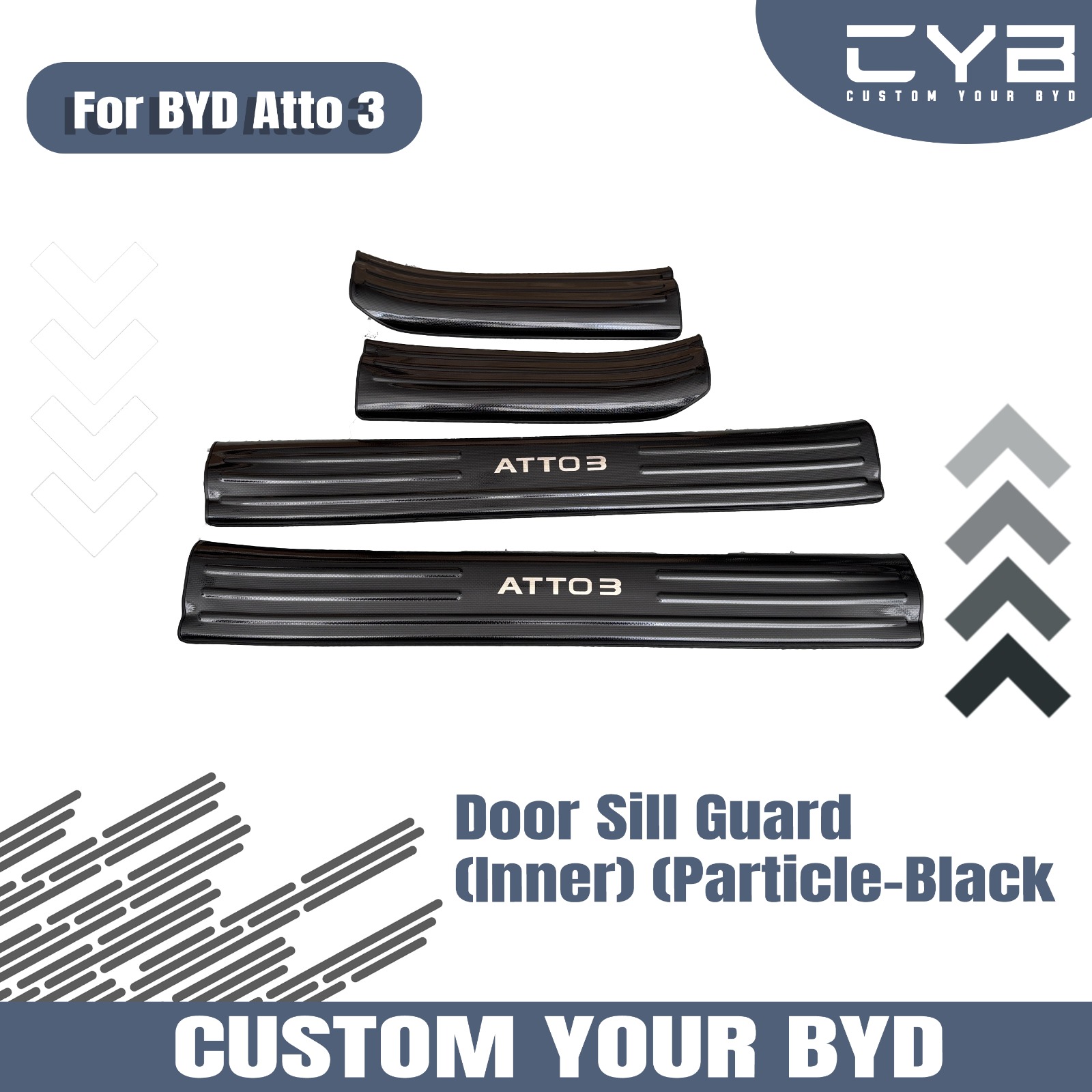 BYD Atto3 - Door Sill Guard [Inner Hitam] 2