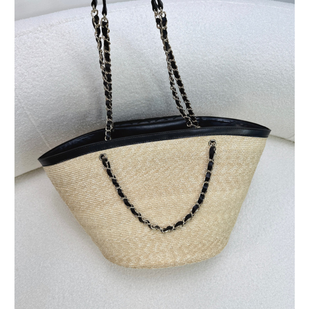 Laura Basket Large Tote Genuine Straw Raffia Bag Tas Anyaman Tas Wanita