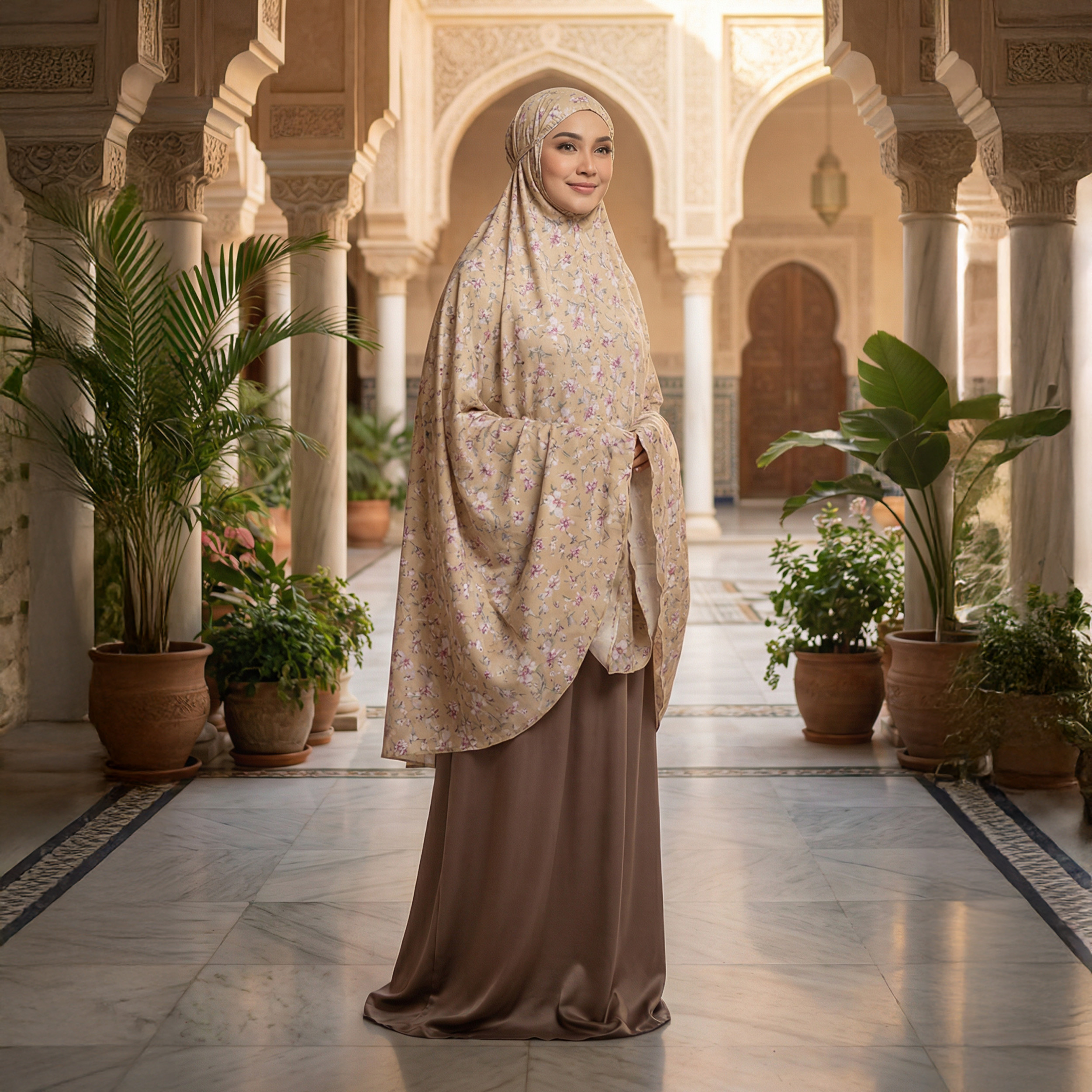 Mukena Premium Sosialita AALIYAH Armani Print Reguler Size