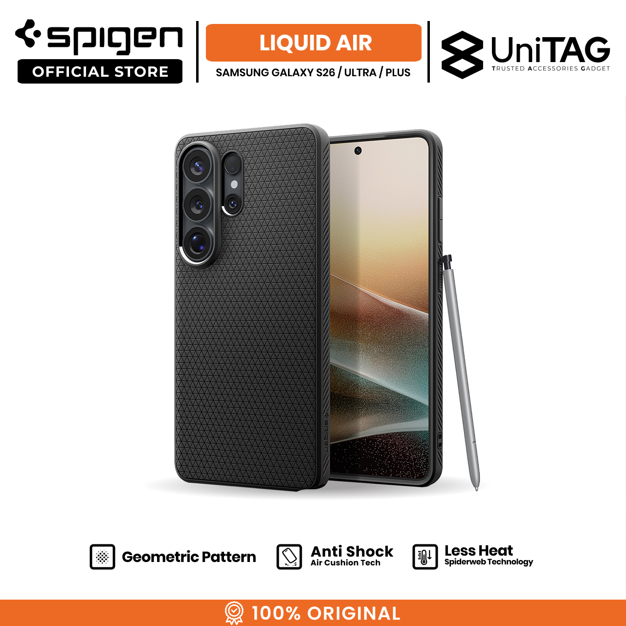 Spigen Galaxy S26 Case Liquid Air - Matte Black ACS10726 (Offline SKU)