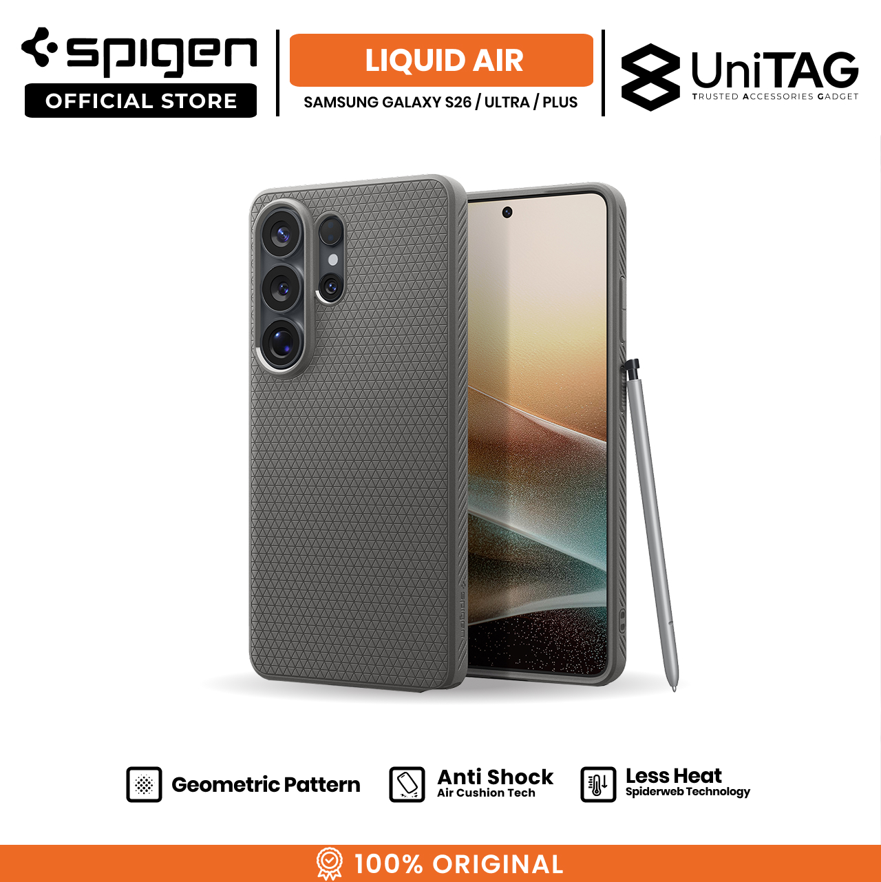 Spigen Galaxy S26 Case Liquid Air - Marble Gray ACS11217 (Offline SKU)