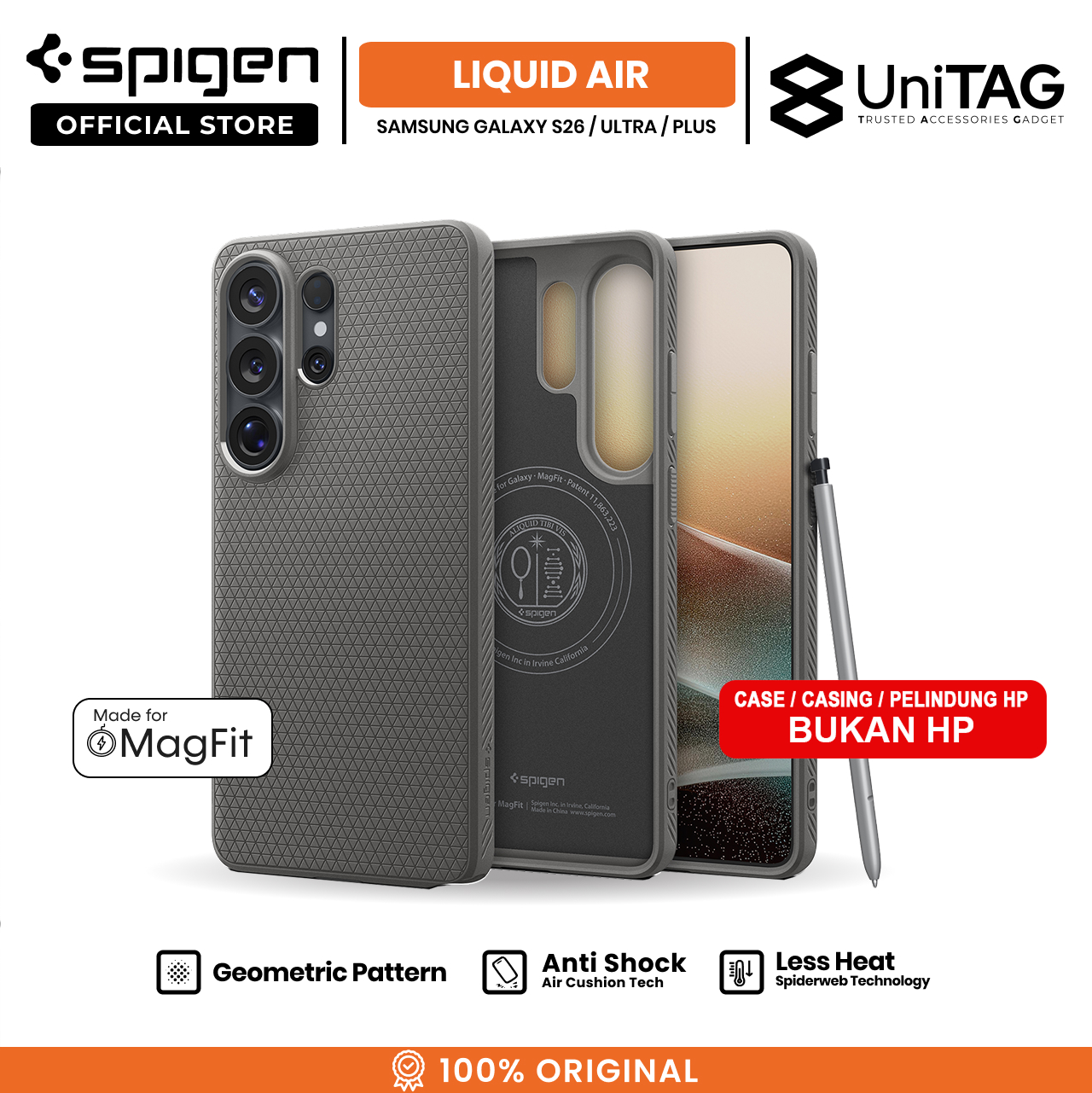 Spigen Galaxy S26 Case Magsafe Liquid Air MagFit - Marble Gray ACS10731 (Offline SKU)